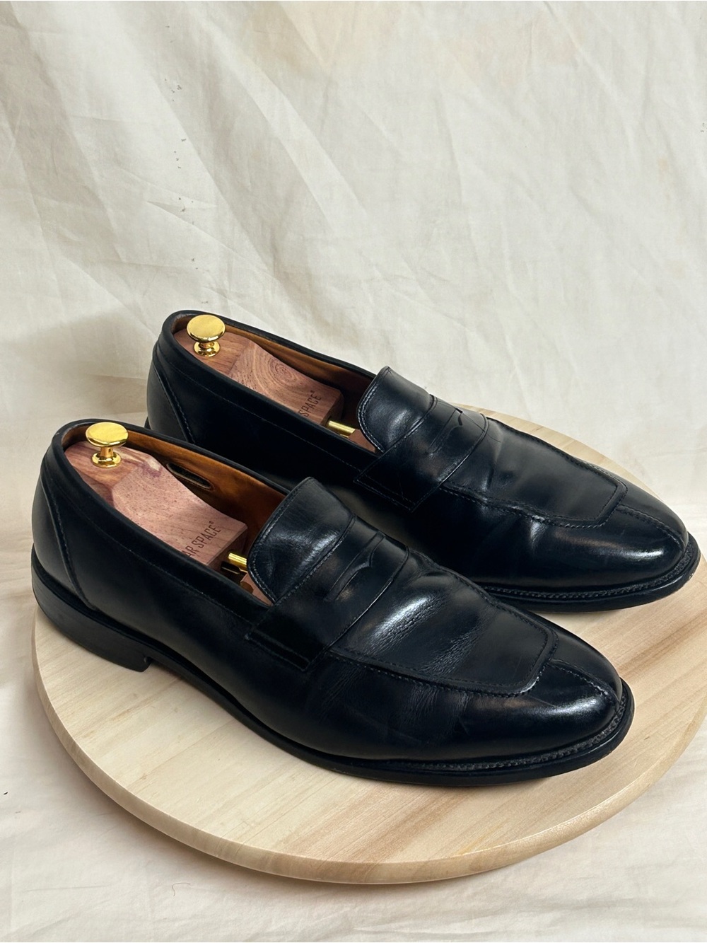 Allen Edmonds Glasgow Men's Black Leather Slip-On Loafer Almond Toe 14 EEE